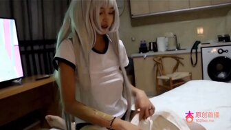 Sex with beautiful anime character like teen girlfriend with school uniform