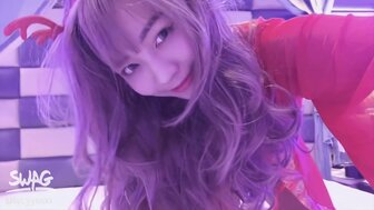 Santa Claus gave a gift to pretty girl