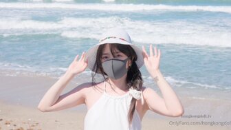 「香港極品美少女」可愛美女沙灘漫步酒店啪啪