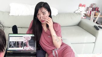 Horny college student seduces her schoolmate when they are studying together and makes him cum a lot