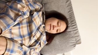 Fingering and using vibrator to fuck horny girlfriend's pussy