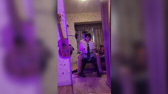 Fucking school girl in front of mirror hardly