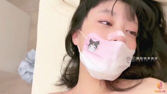 Commend sex slave in white stockings masturbating by fake cock