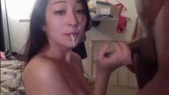 Facial pretty woman by black cock