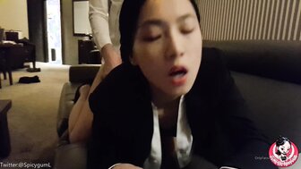 Hot and sexy manager makes her subordinate cum as a punlishment of late