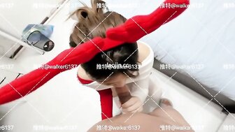 Doggy fucking hard and creampie cute Christmas elk