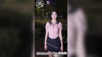 Teen girl in sailor uniform was masturbating by fake cock while riding bike