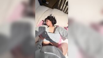 A pure and lovely girl with glasses was made to have her legs lifted up and started fucking without taking off her clothes.