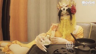 Princess Jade Rabbit was penetrated by a hard penis, which ejaculated into her uterus and filled her cunt with semen